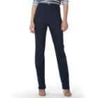 Petite Chaps Solid Skinny Pants, Women's, Size: 8 Petite, Blue (navy)