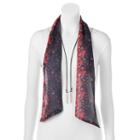 Mudd&reg; Ditsy Floral Skinny Scarf & Bar Lariat Necklace Set, Women's, Black