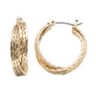 Napier Small Gold Tone Layered Double Hoop Earring, Women's