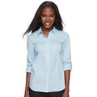 Women's Apt. 9&reg; Structured Essential Button-down Shirt, Size: Large, Med Blue