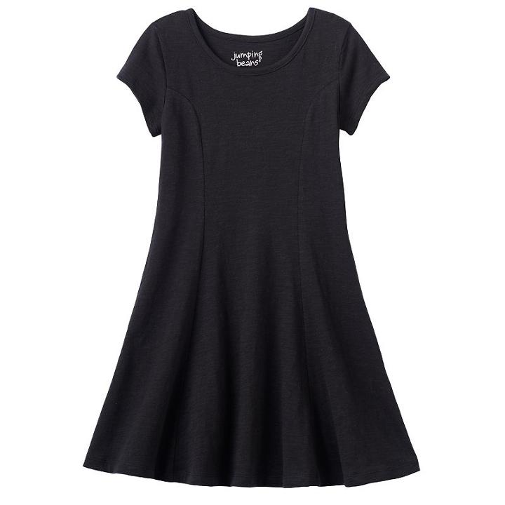 Girls 4-10 Jumping Beans&reg; Princess Seam Skater Dress, Size: 8, Black