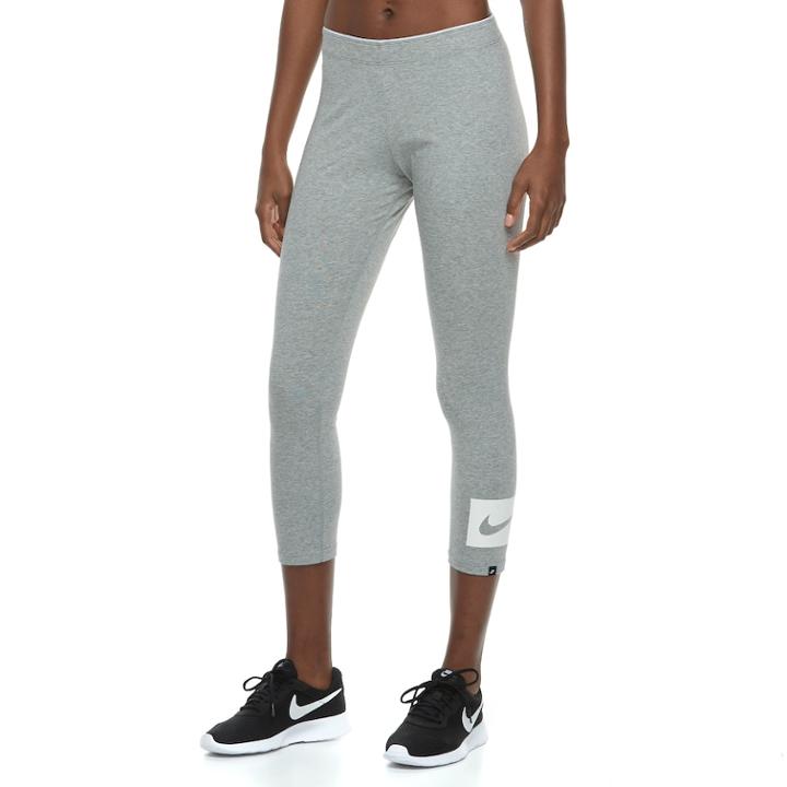 Women's Nike Sportswear Swoosh Ankle Leggings, Size: Medium, Grey