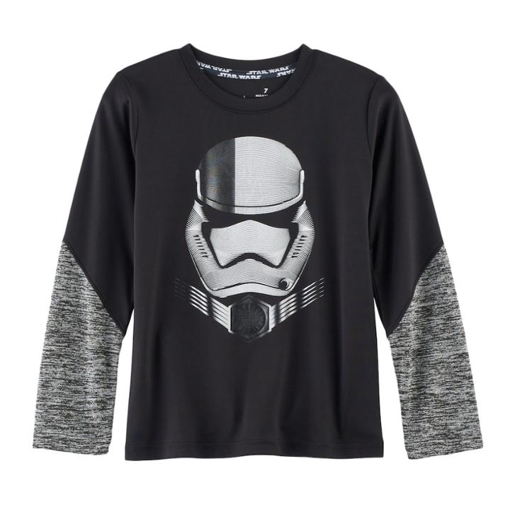 Boys 4-7x Star Wars A Collection For Kohl's Star Wars: Episode Viii The Last Jedi Foiled Stormtrooper Space-dyed Tee, Size: 7, Black