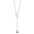 Silver Expressions By Larocks Two Tone Lariat Heart Necklace, Women's