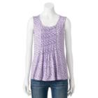 Petite Croft & Barrow&reg; Pintuck Tank, Women's, Size: Xl Petite, Lt Purple