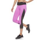 Women's Fila Sport&reg; Shiny Ruched Midrise Capri Leggings, Size: Small, Med Purple
