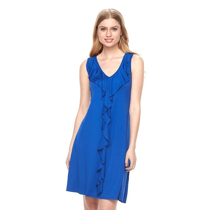 Women's Apt. 9&reg; Ruffle Tank Dress, Size: Large, Blue