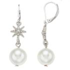 Simply Vera Vera Wang Simulated Crystal & Pearl Drop Earrings, Women's, White