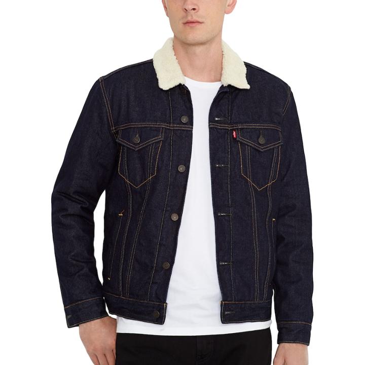 Men's Levi's&reg; Button-down Denim Jacket, Size: Xxl, Dark Blue