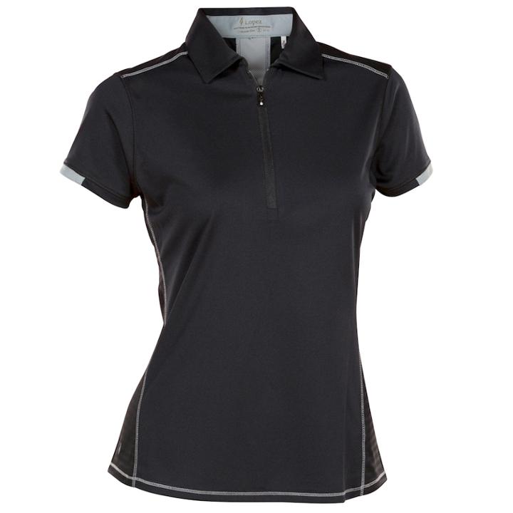Women's Nancy Lopez Wicked Short Sleeve Golf Polo, Size: Xl, Black
