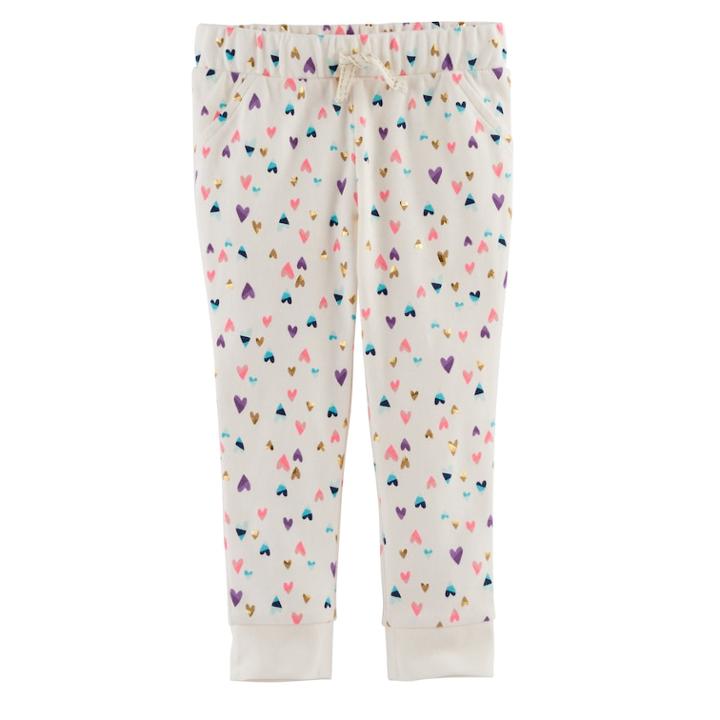 Baby Girl Jumping Beans&reg; Print Jogger Pants, Size: 9 Months, White