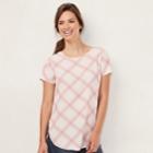 Women's Lc Lauren Conrad Print Tie-back Tee, Size: Xxl, Natural