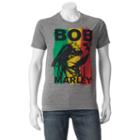 Men's Bob Marley Stripe Graphic Tee, Size: Small, Med Grey