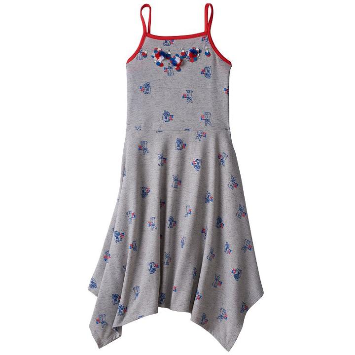 Girls 7-16 So&reg; Embellished Handkerchief Hem Knit Dress, Girl's, Size: S/7-8, Med Grey