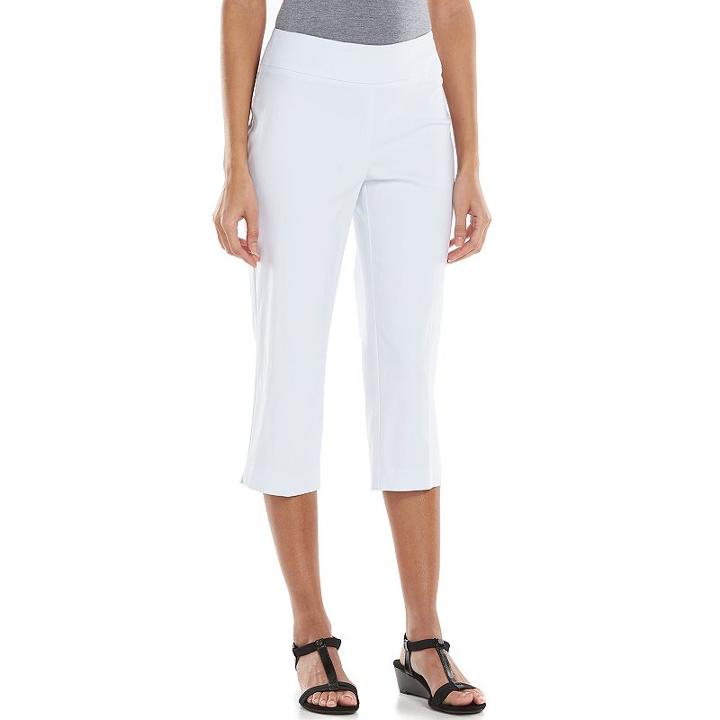 Women's Dana Buchman Pull-on Capris, Size: Xl, White