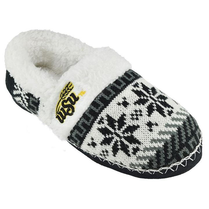 Women's Wichita State Shockers Snowflake Slippers, Size: Large, Black