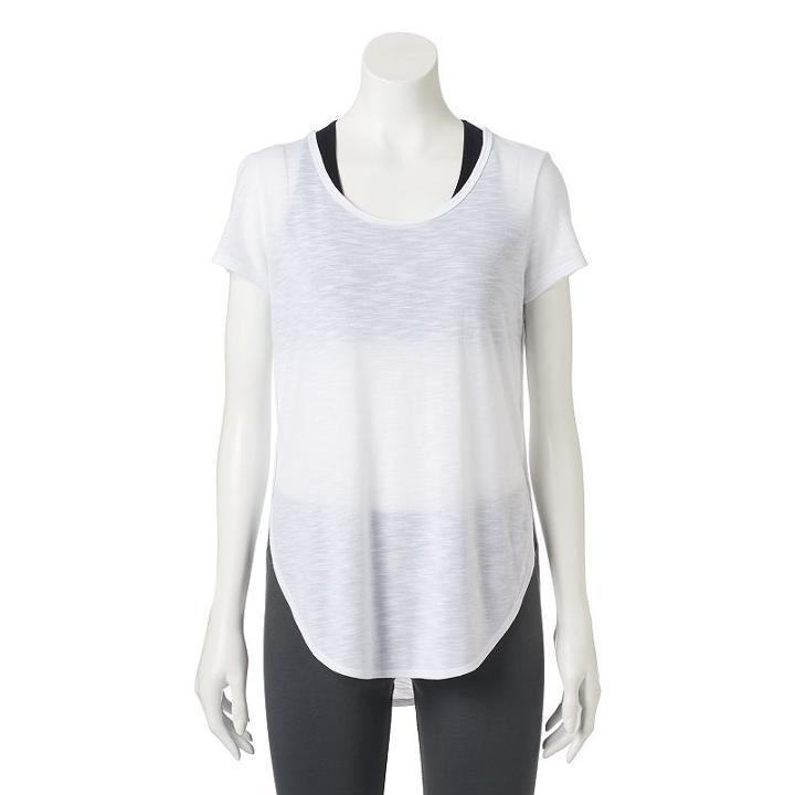 Juniors' So&reg; Bar Back Active Tee, Girl's, Size: Large, White