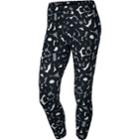 Women's Nike Club Printed Cropped Workout Leggings, Size: Xs, Grey (charcoal)