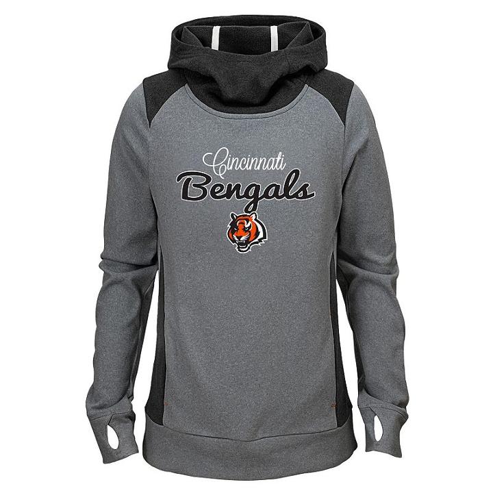 Girls 7-16 Cincinnati Bengals Ultimate Funnel Hoodie, Girl's, Size: M(10-12), Grey