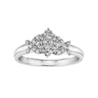 Simply Vera Vera Wang Diamond Marquise Butterfly Engagement Ring In 14k White Gold (1/5 Carat T.w.), Women's, Size: 6