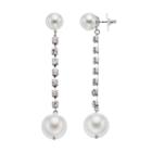 Simply Vera Vera Wang Simulated Pearl Cup Chain Nickel Free Linear Earrings, Women's, White