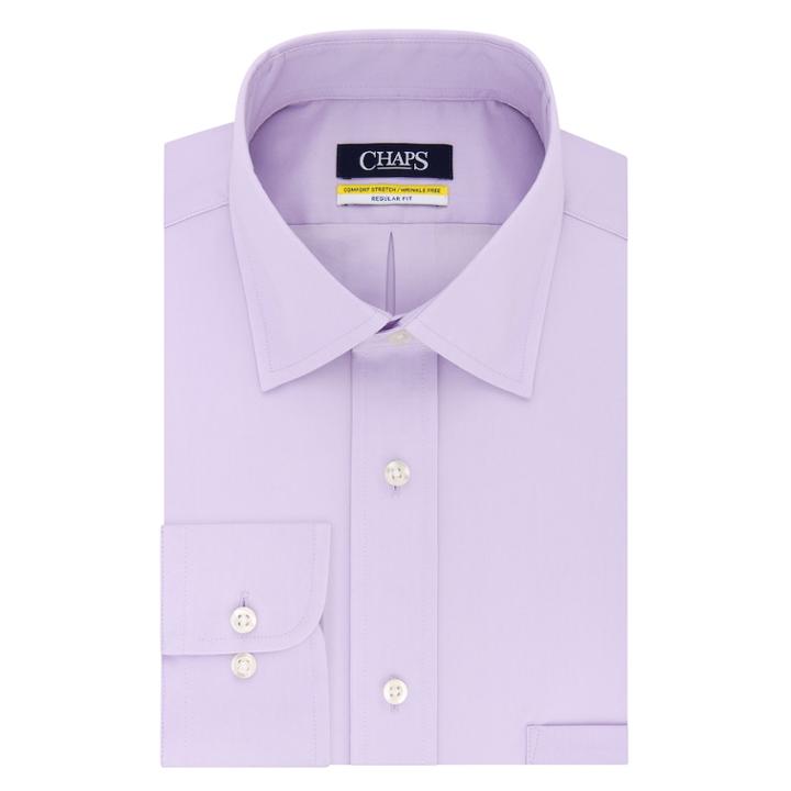 Men's Chaps Regular Fit Comfort Stretch Spread Collar Dress Shirt, Size: 15.5-34/35, Lt Purple