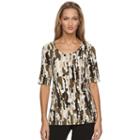 Women's Dana Buchman Seamed Shark-bite Top, Size: Small, Dark Green