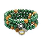 Green Bay Packers Dyed Freshwater Cultured Pearl Team Logo Charm Stretch Bracelet Set, Women's