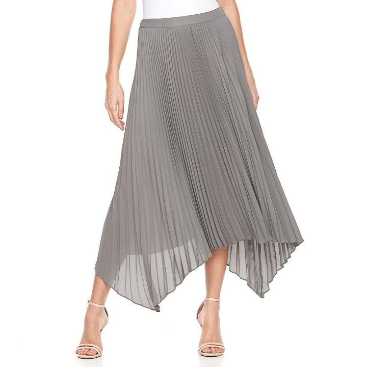 Women's Apt. 9&reg; Pleated Midi Skirt, Size: Xl, Grey
