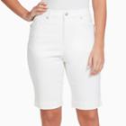 Women's Gloria Vanderbilt Amanda Bermuda Jean Shorts, Size: 16, White