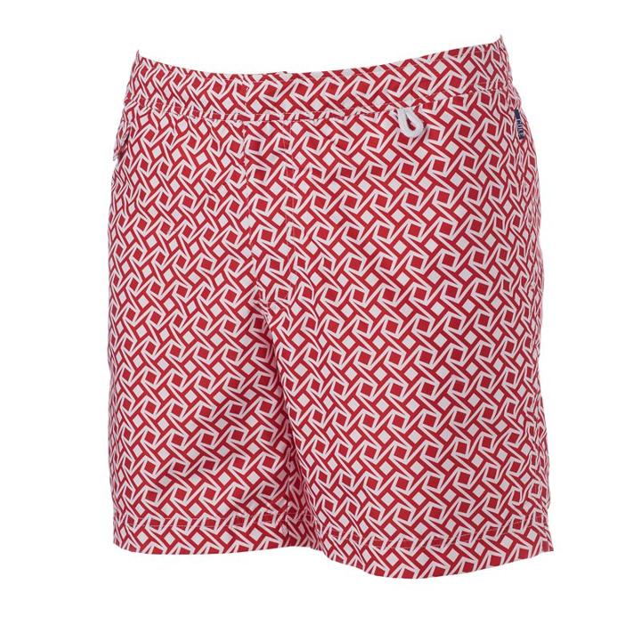 Men's Cole Tribal Slim-fit Hybrid Swim Shorts, Size: 34, Red