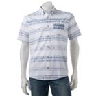 Men's Ocean Current Jacquard Button-down Shirt, Size: Large, White