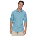 Big & Tall Urban Pipeline&reg; Classic-fit Maxflex Roll-tab Button-down Shirt, Men's, Size: L Tall, Blue (navy)