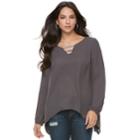 Women's Juicy Couture Strappy Embellished Top, Size: Xl, Grey (charcoal)