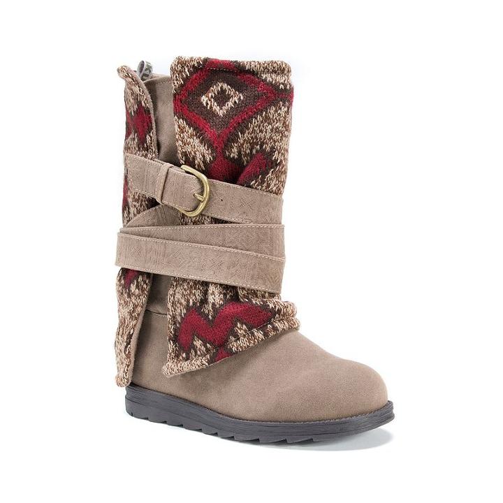 Muk Luks Nevia Women's Sweater Boots, Girl's, Size: 10, Brown