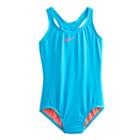 Girls 7-14 Nike Solid One-piece Swimsuit, Girl's, Size: 12, Turquoise/blue (turq/aqua)