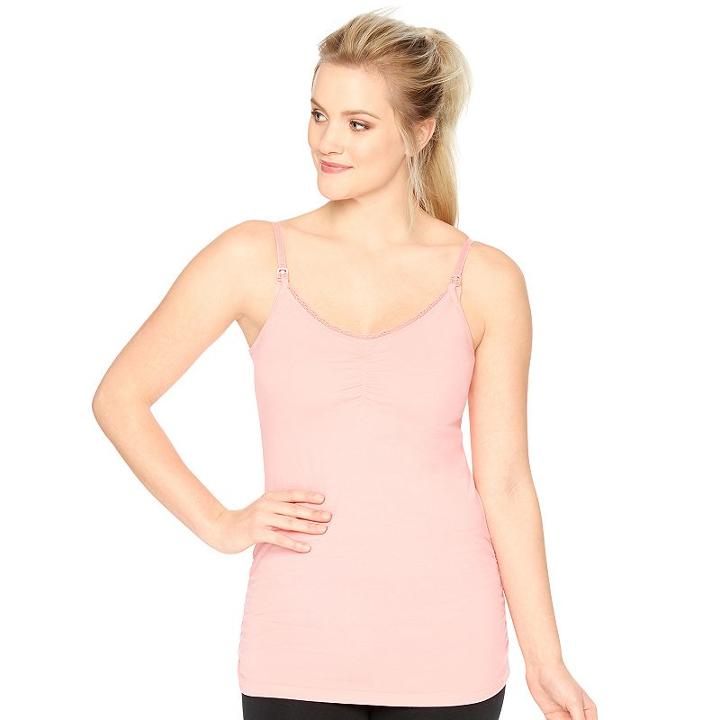 Maternity Oh Baby By Motherhood&trade; Lace-trim Nursing Camisole, Women's, Size: Xl, Pink