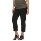 Maternity A:glow Belly Panel Textured Capris, Women's, Size: 6-mat, Black