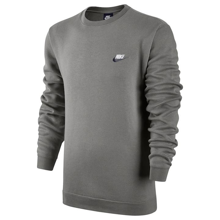Men's Nike Club Crew Fleece, Size: Xl, Grey