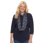 Plus Size Apt. 9&reg; Scarf & Top Set, Women's, Size: 3xl, Ditsy Floral Navy