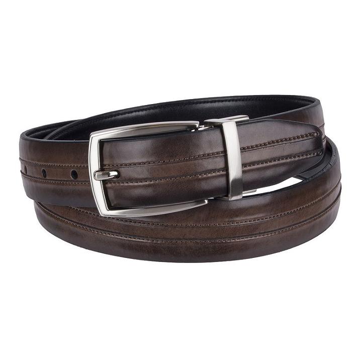 Men's Croft & Barrow&reg; Reversible Feather-edge Belt, Size: 44, Dark Brown