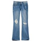 Girls 7-16 & Plus Size Mudd&reg; Double Button Crochet Lace Skinny Boot Jeans, Size: 16 1/2, Blue Other