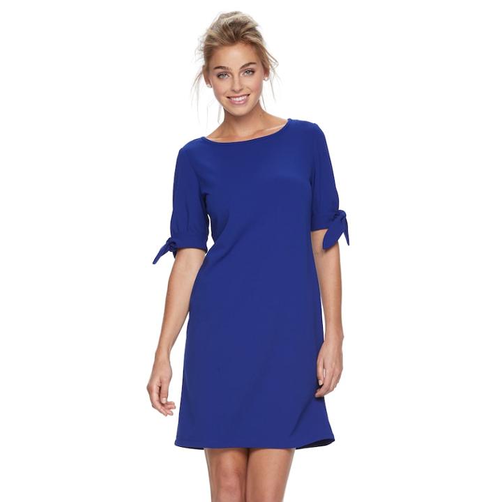 Women's Ronni Nicole Solid Elbow Sleeve Shift Dress, Size: 14, Purple Oth