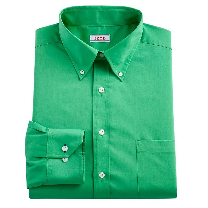 Men's Izod Regular-fit Plaid Stretch Dress Shirt - Men, Size: S 32-33, Brt Green