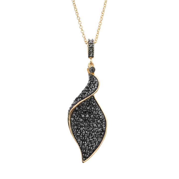 Sophie Miller Cubic Zirconia 14k Gold Over Silver Marquise Pendant Necklace, Women's, Size: 18, Black
