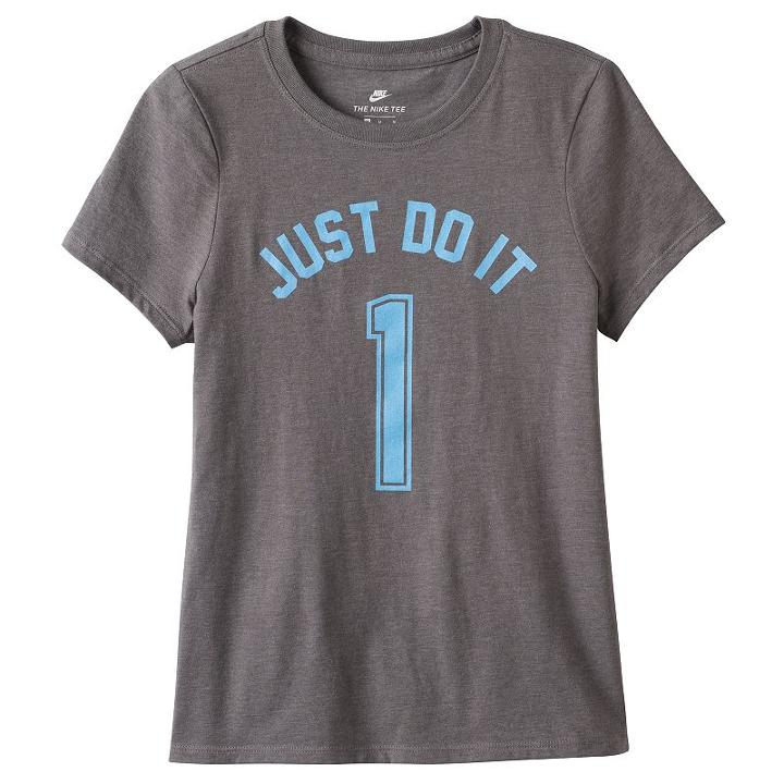Girls 7-16 Nike Just Do It 1 Jersey Tee, Girl's, Size: Large, Grey Other