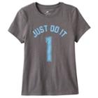 Girls 7-16 Nike Just Do It 1 Jersey Tee, Girl's, Size: Large, Grey Other