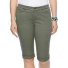 Plus Size Chaps Cuffed Twill Capris, Women's, Size: 24 W, Green