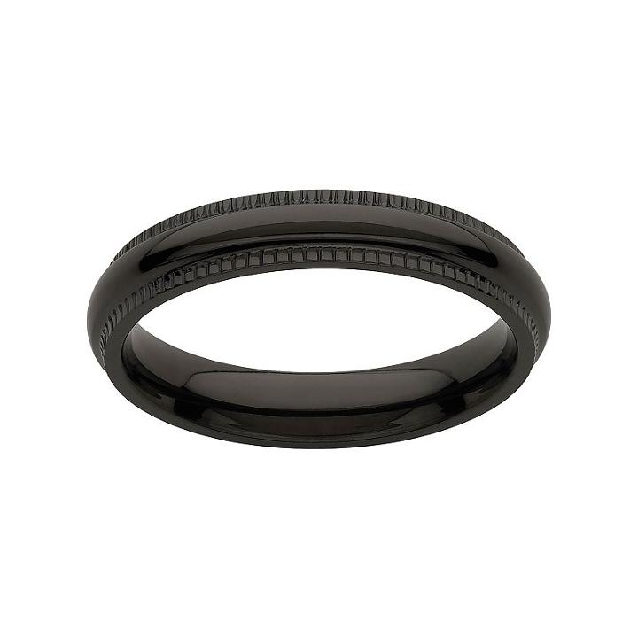 Black Titanium Miligrain Wedding Band, Women's, Size: 6