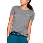 Women's Under Armour Tech Twist Crew Short Sleeve Tee, Size: Medium, Silver